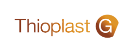 Thioplast logo, associated with Nouryon’s line of polysulfide polymers used in sealants and coatings.