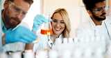 Young scientists working together in a lab. 