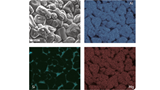 Electrom microscopy image of refractory material showing repartion of Aluminum, Silica and Magnesium