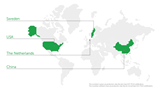Map | Nouryon production sites that are certified to ISCC PLUS  for specific chemistries.