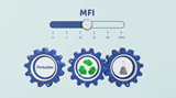 Blue gears connecting