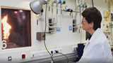A Nouryon employee conducting tests in the safety lab