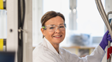 Nouryon changemaker wearing protective glasses