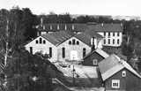 Black and white photo of the Bofors forge, the earliest origin of Nobel Industries in Sweden.