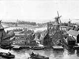 Black and white photo of Amsterdam, where apothecary Gerhard Tileman Ketjen founded a plant for manufacturing sulfuric acid.