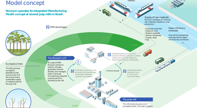 Illustration of Nouryon’s Chemical Island concept—showcasing integrated, sustainable production facilities.