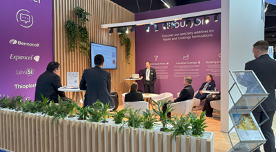 ECS 2025 promotional image—highlighting Nouryon’s participation in the European Coatings Show with a focus on innovation and sustainability.