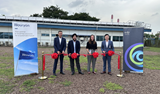 Paresh Bhakta, Senior Vice President, Chief Integrated Supply Chain and Sobers Sethi, Senior Vice President, Emerging Markets and China cut the ribbon along with EDP representatives at Nouryon's Jurong Island site at Singapore.